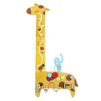 China Hot Multifunctional Busy Wall Educational Activity Selling Toys Kids Giraffe Height Measuring Board Game Kids Wooden Toys Board Eco-friendly Material for sale