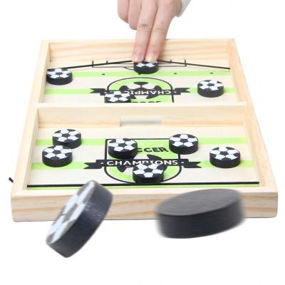 China Hot Sale Early Education Fun Foosball Winner Games Table Fast Puck Game Children Catapult Chess Wooden Toy Board Game Toys For Fast Hockey Sling for sale