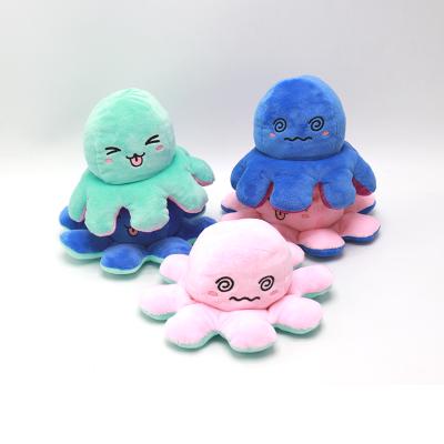 China Plush Stuffed Toys Flip Octopus Soft Flip Funny Emotion Octopus Double Sided Plush Reverse for sale