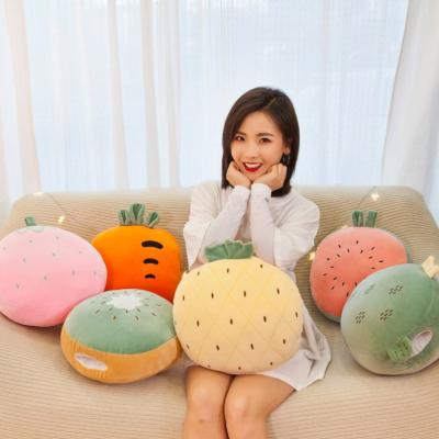 China Creative Cartoon Fruit Three-use Pillow Cover Children Rest Plush Toy Pillow Cushion Custom LOGO for sale