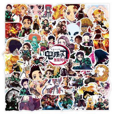 China 50PCS Waterproof+Eco-friendly Demon Slayer Sticker Luggage Laptop Guitar Japanese Anime Kimetsu No Yaiba Graffiti Stickers for sale