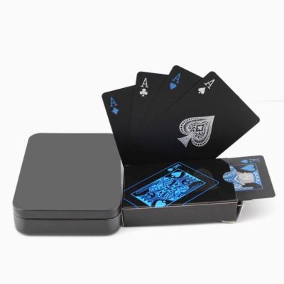 China High Quality Waterproof Plastic PVC Poker Black Game Card Bundle The Classic Magic Tricks Tool for sale