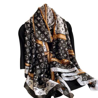 China Universal Wholesale Nepal Silk Scarves Luxury Classic Design Pattern Neck Chain Cover For Women Print Silk Scarf for sale