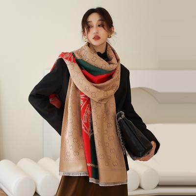 China 2022Air American shawl office news fashion autumn and winter European student processing warm mid length scarf Korean scarf decorations for sale