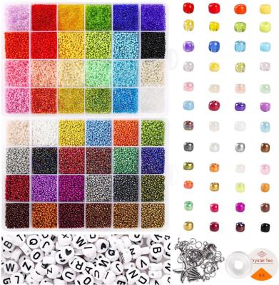 China DIY Jewelry Making 35000pcs 2mm 48 Colors Glass Seed Beads For Jewelry Making Kit, DIY Art And Craft Set for sale