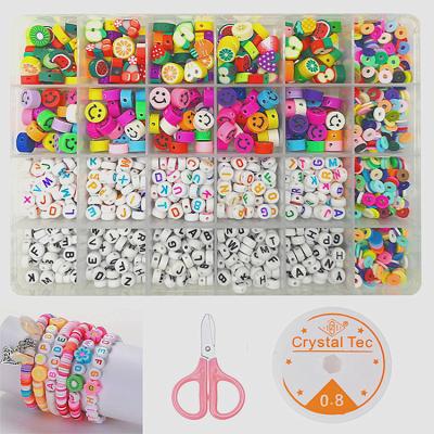 China DIY Jewelry Making Acrylic Beads Glass Seed Beads For Jewelry Making Kit Flat Polymer Clay Beads for sale