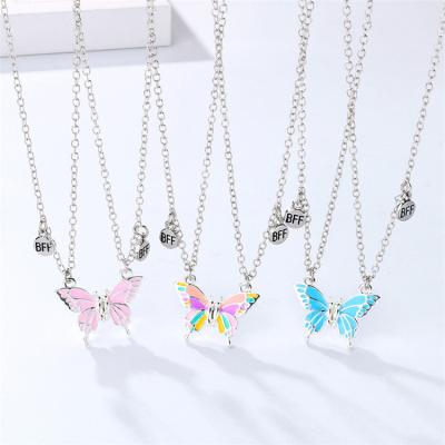 China FASHIONABLE Hot Selling Amazon Butterfly Necklace Magnet Stone Necklace Friend Necklace Set Good Headset for sale