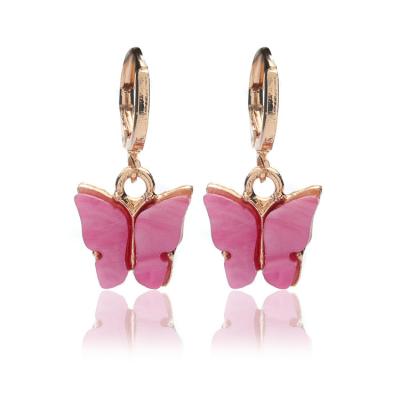 China Fresh And Colorful Soft Butterfly Earrings Colorful Acrylic Butterfly Earrings New Fashion TRENDY Earrings for sale