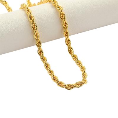 China Fashion 18K Gold Plated Necklace Jewelry 6mm Twist Chain Necklace for sale