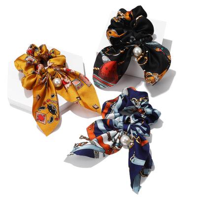 China Trendy Trendy Women's Hair Bows Bead Printing Hair Circles for sale