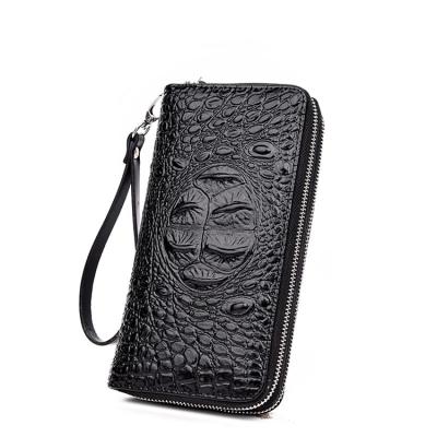 China 2022 fashion waterproof brand designed two zippers men's large slim leather wallet OEM long for sale