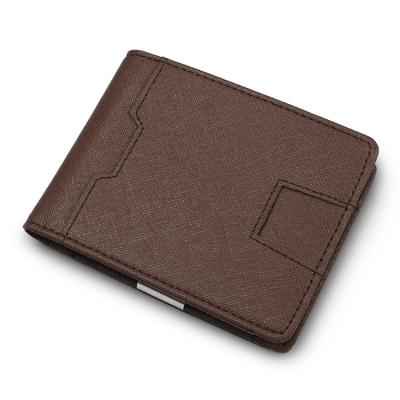 China RFID RFID Mens Money Clip Credit Card ID Genuine Leather Wallet for sale