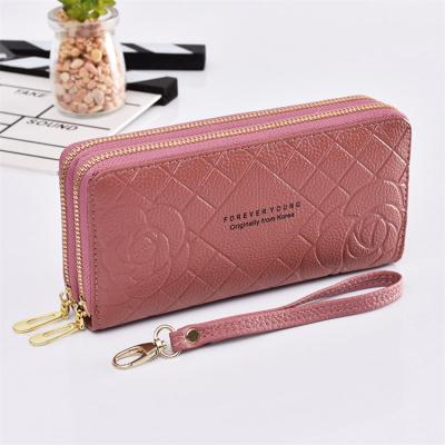 China New Model Hot Selling Elegant Floral Colorful Clutch Women Wallet High Quality Waterproof Large for sale