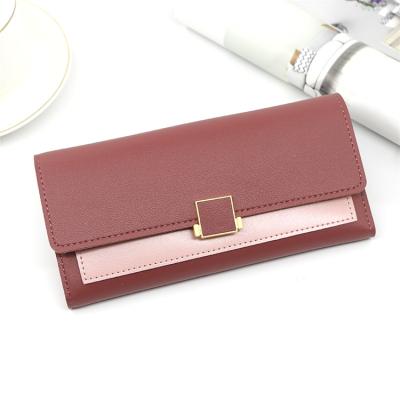 China Wholesale Trending Waterproof Latest 2021 Women's Triple Sublimation Porcelain Style PU Women Long Wallets for sale