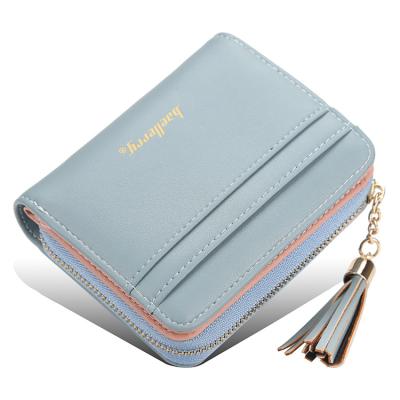 China Latest Designers Fashion Cute Fashion Waterproof Handmade Short Bifold Zipper Small Cash Wallet For Women 2021 for sale