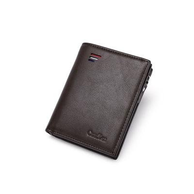 China 2021 New RFID Men's PU Wallet Multifunctional Minimalist Safe Custom High Quality Pocket Front rfid PU Wallet for sale