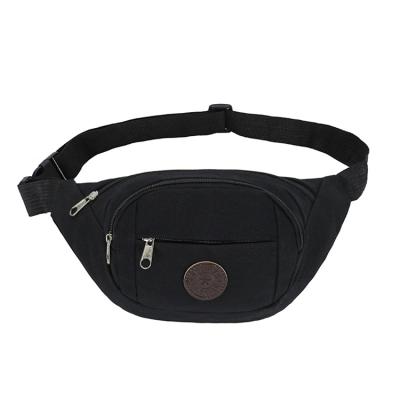 China OEM retro style water proof small blue running mni canvas outdoor waist bag with belt for sale