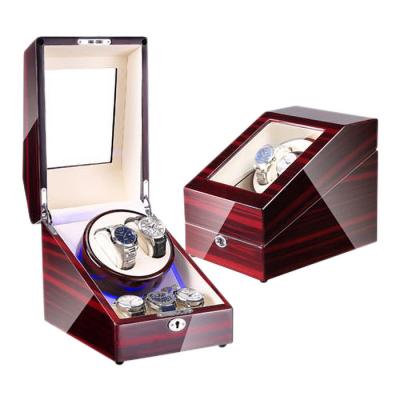 China Dropshipping Wooden Automatic Watch Winder Box For 2 Watch Display Case With Mabuchi Motor for sale