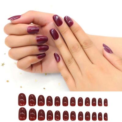 China Easy Apply Mostly Beauty Full Cover Gradient Purple Coffin 3d Crystal Press On False Nails for sale