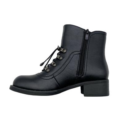 China Doc's black boots. Marten Chunky Thick Women's Insulative Winter Short Leather Women's Flat Ankle Boots for sale