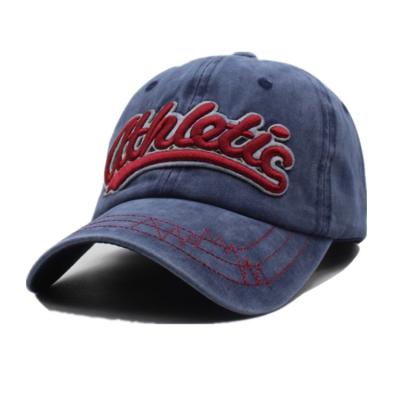 China Washed Old Embroidered Baseball Caps Unisex Adjustable With Multi Color for sale