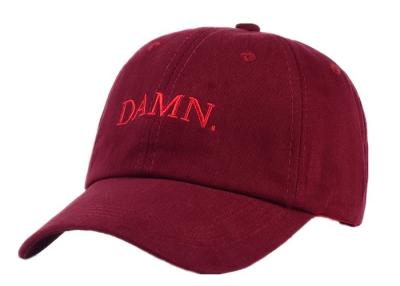 China Fashion Letter Embroidered Trucker Hats , Red Embroidered Casual Baseball Caps for sale