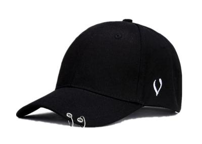 China Fashion K POP Iron Ring Outdoor Baseball Caps Stylish Adjustable Caps for sale