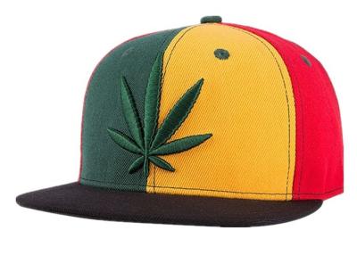 China 3d Embroidery Weed Snapback Baseball Caps Rainbow Colors 58cm For Adults for sale