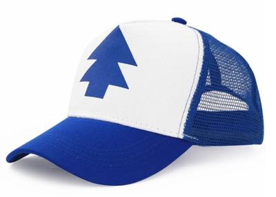 China Spring Mesh Kids Trucker Cap , Gravity Falls Dipper Pines Hat Blue / White Color for sale