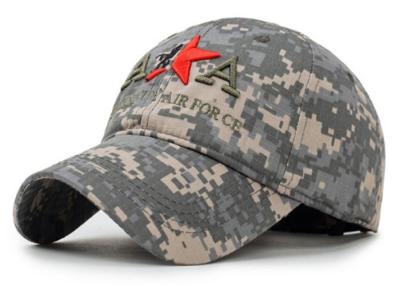 China Adjustable Embroidered Baseball Caps 100% Cotton Army Style For Adults for sale