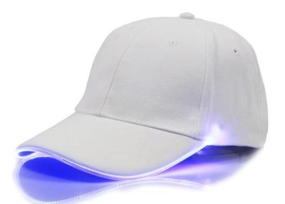 China Uso unisex de iluminación blanco ajustable de la gorra de béisbol del LED para el club/el partido en venta