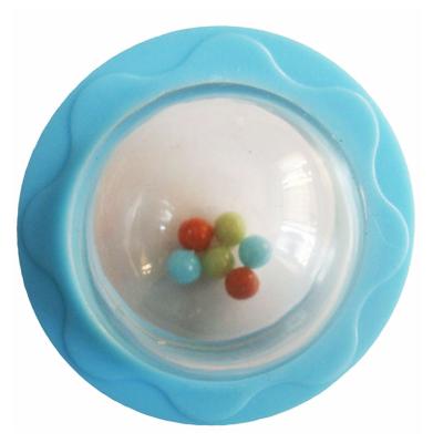 China OEM/ODM Soft Wholesale 0~24 Months Baby Sensory Infant Toys Plastic Bell Rattle Sand Containing Colorful Particles for sale