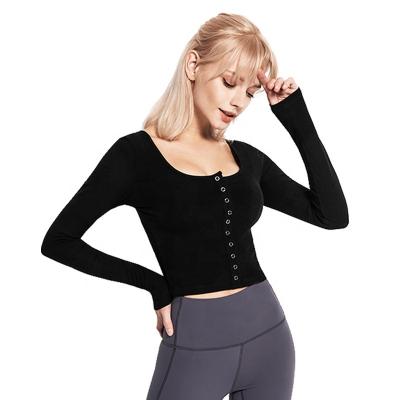 China Breathable Warm Sale Sportswear Yoga Tops Long Sleeve Women Knitting Top for sale