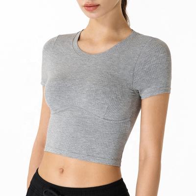 China Knitting Sportswear Selling Yoga Tops Breathable Warm Long Sleeve Ladies Crop Top for sale