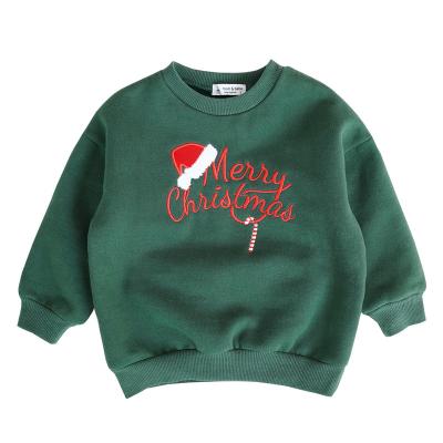 China Christmas QUICK-DRY UNISEX Fleece Sweatshirts New Year Elk Snowflake Printing Green Color Family Hoody Long Sleeve Parent-child Clothing for sale