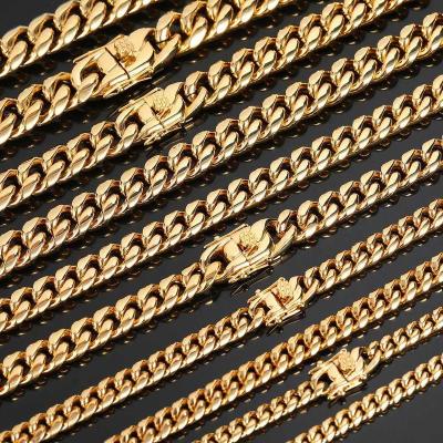 China WOMEN'S CHAIN ​​Double Sided Gold Circular Cuban Chain Clasp Punk for sale