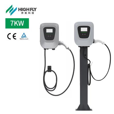 China Highfly EU-Lager in Art CER TUV 7KW 32A auf Lager - 2 Ladegerät Wechselstroms EV des Auto-EV Ladestations-Wand-Kasten elektrischer EV Ladegerät- zu verkaufen