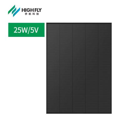 China La industria y el comercio del uso en el hogar utilizan el panel solar de cristal doble teja 25w flexible todo el negro en venta