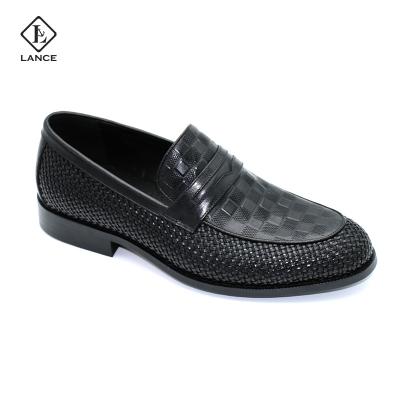 China LANCI Anti-slippery Men's Business Stylish Shoes Crocodile Pattern Business Casual Shoes Genuine Leather Shoes for sale