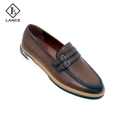 China LANCI Anti-Slippery Casual Leather Loafer Shoe Soft And Comfortable Loafers Leather Shoes For Men for sale