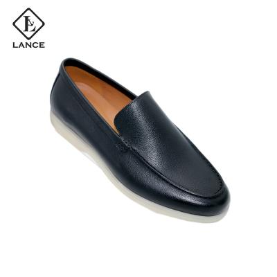 China Fashion Trend LANCI Loafer Casual Leather Shoe Soft And Comfortable Loafers Leather Shoes For Men for sale