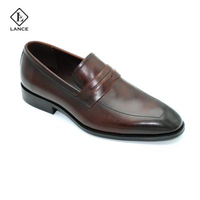 China Wholesale LANCI Anti-slippery Men Split Leather Stylish Shoes Casual Genuine Leather Business Shoes Men's Stylish Shoes for sale