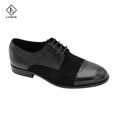 China LANCI Wholesale Anti-slippery Italian Derby Mens Shoes Custom Genuine Italian Leather Formal Shoes For Men for sale