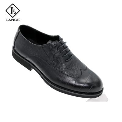 China LANCI waterproof British style men's stylish shoes Oxford leather slip on men's shoe big size office shoes for sale