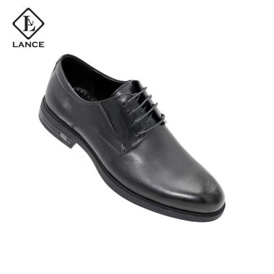 China LANCI Style Waterproof British Luxury Mens Dress Handmade Derby Shoes Polished PU Leather Stylish Shoes for sale