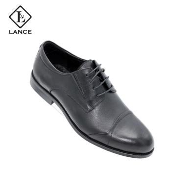 China LANCI Style Waterproof British Luxury Mens Dress Handmade Derby Shoes Polished PU Leather Stylish Shoes for sale