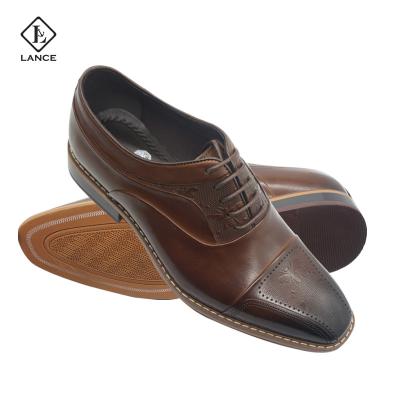 China LANCI Anti-Slippery British Style Men's Oxford Shoes Leather Trim Slip-on Mens Shoe Big Size Office Shoes for sale