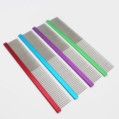 China Sparse Compact Workable Pet Cat And Dog Grooming Comb Stainless Steel Combination for sale