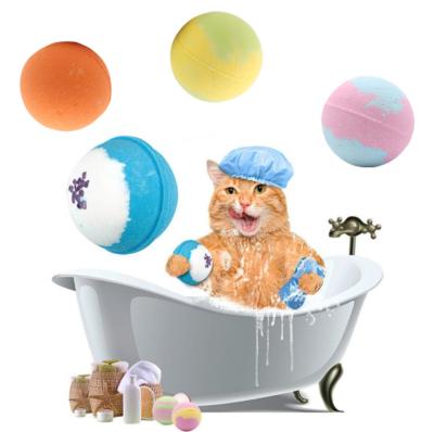 China Sustainable Pet Bath Salt Ball Foam Cat Clean Beauty Spa Ball Bubble Pet Bath Organic Bubble Pet Blast Bath Salt Ball for sale