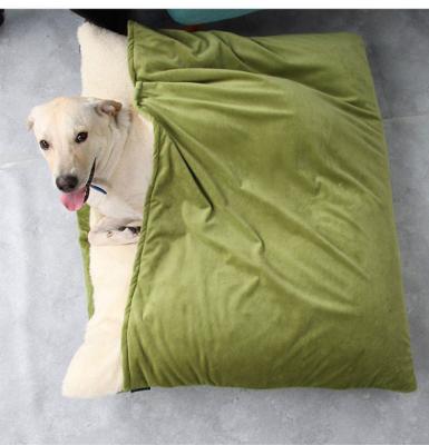 China Simple viable stain and warm pocket cute pet sleeping bag in winter color dog bed can be washed for sale